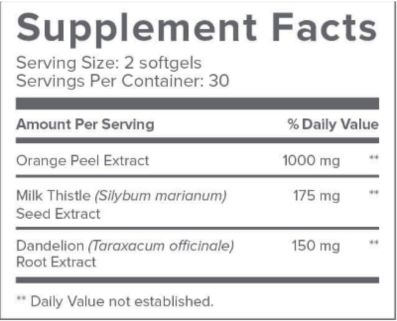 complete liver support supplement facts
