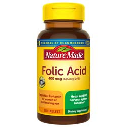 Tabletas de ácido fólico hechas por la naturaleza