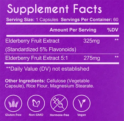 Nuzena Elderberry Pure + Supplement Facts