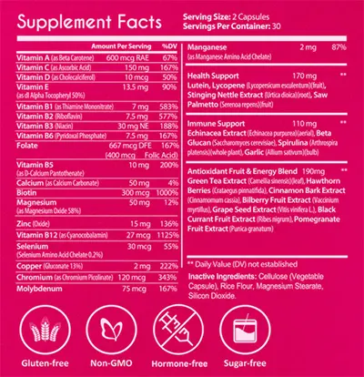Nuzena Womens 50 Support Supplement Facts