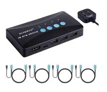 tcnewcl 4-port 4k kvm switch